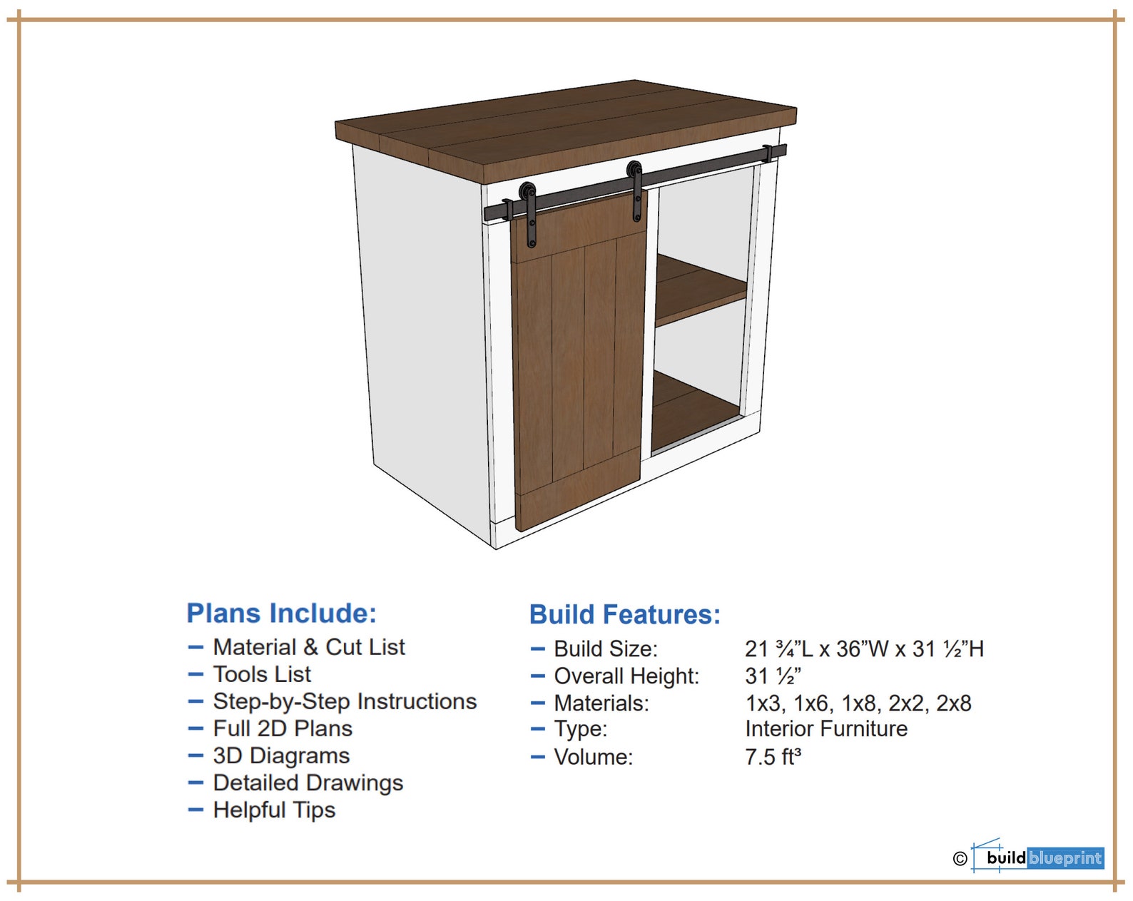 DIY Plans for Beverage Bar / Coffee Bar / Wine Bar PDF - Etsy