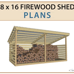 8x16 Firewood Shed Plans | 5 Cord Wood Shed DIY Build