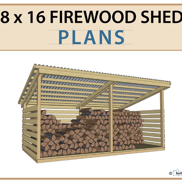 8x16 Firewood Shed Plans | 5 Cord Wood Shed DIY Build