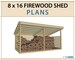 8x16 Firewood Shed Plans | 5 Cord Wood Shed DIY Build 