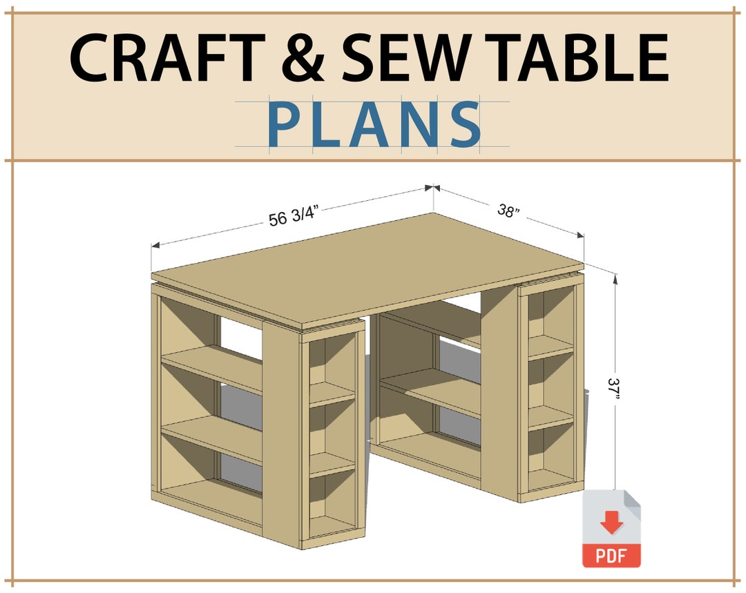 Craft Table Plan Compact Crafting Table Base Plan Fold Down Craft Table  Plan Pdf Plan Crafting Wood Pattern Pdf Layout Foldable Desk Plans 