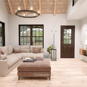 20' x 26' Adirondack Cabin w/ Loft Bedroom Architectural Plans - Custom 650SF Modern Cabin Blueprint image 2