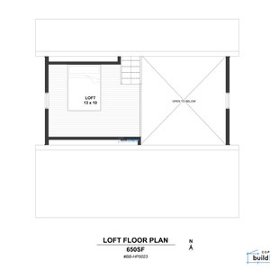 20' x 26' Adirondack Cabin w/ Loft Bedroom Architectural Plans - Custom 650SF Modern Cabin Blueprint image 6