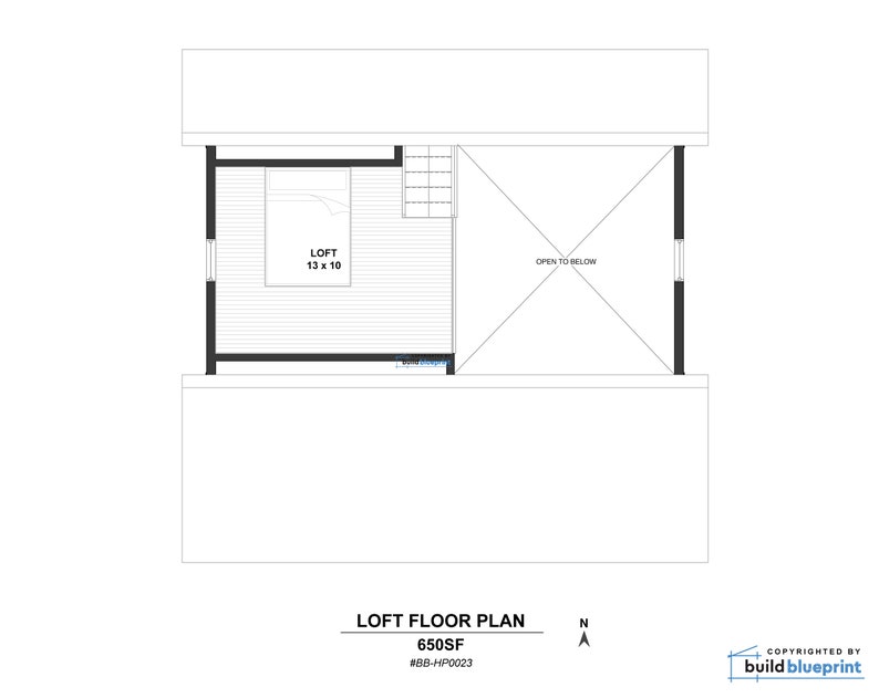 20' x 26' Adirondack Cabin w/ Loft Bedroom Architectural Plans - Custom 650SF Modern Cabin Blueprint image 6
