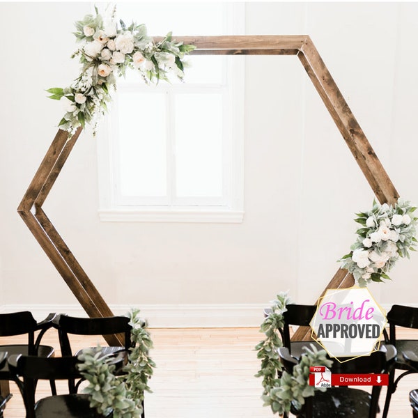 Hexagon Wedding Arbor DIY Plans PDF - Backyard Trellis and Archway Woodworking Plans