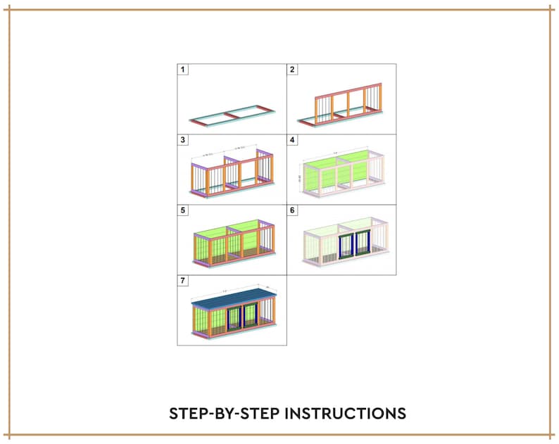Peut inclure: Un guide &eacute;tape par &eacute;tape pour construire une niche pour chien avec sept &eacute;tapes illustr&eacute;es. La niche est en bois et a un toit vert. Les &eacute;tapes montrent comment assembler le cadre, ajouter le toit et installer la porte.