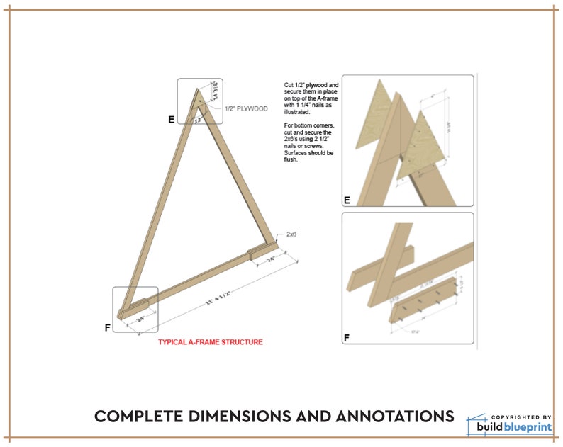 Tiny A-Frame Cabin DIY Plans 12' x 18' Tiny Home Blueprint PDF image 5