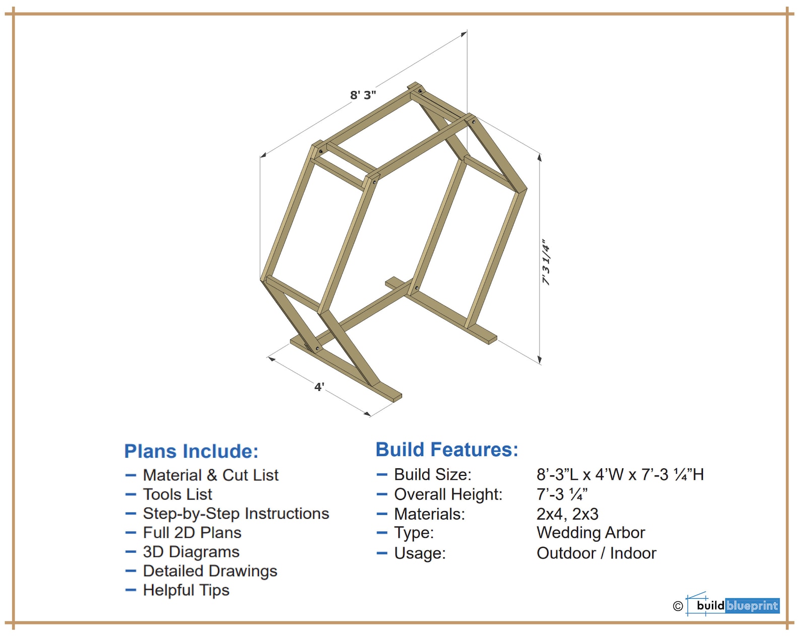 Portable Hexagon Wedding Arbor DIY Plans PDF Collapsible Etsy UK