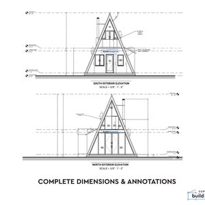 18' X 24' Modern A-frame Cabin Architectural Plans Custom 500SF Cottage ...