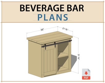 DIY Plans for Beverage Bar / Coffee Bar / Wine Bar PDF