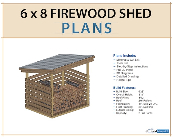 6 cord wood hotsell shed plans