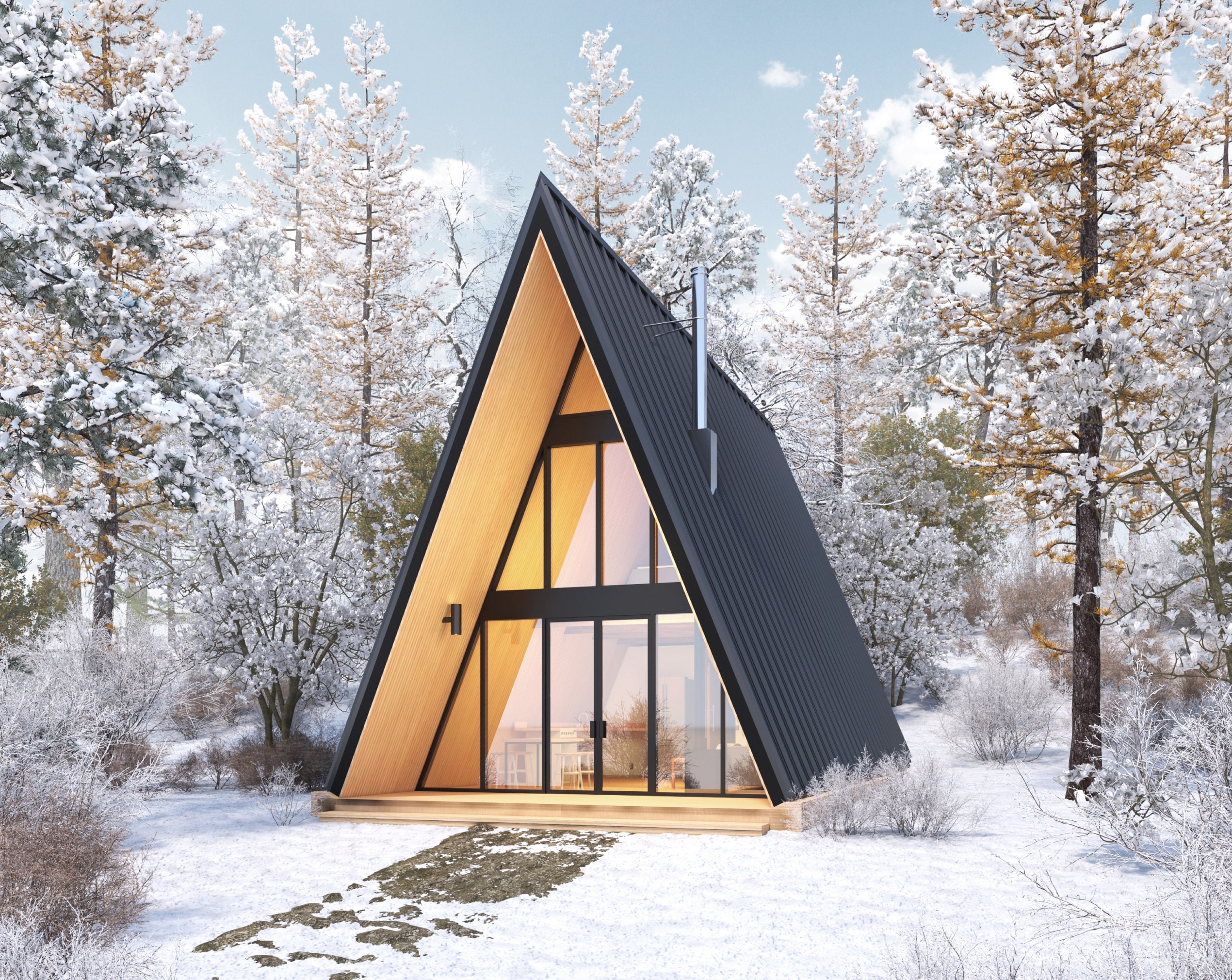 20' X 28' Modern A-Frame Cabin Architectural Plans - Etsy