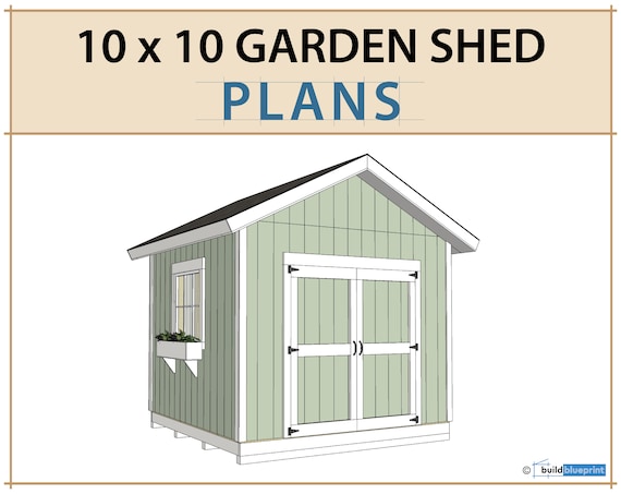 10x10 Garden Shed Plans and Build Guide DIY Woodworking - Etsy Australia