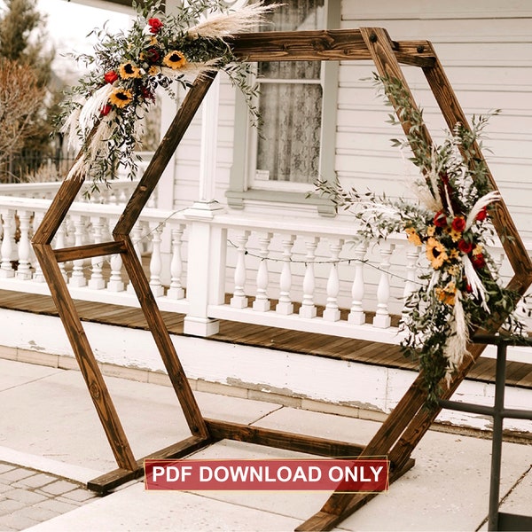 Portable Hexagon Wedding Arbor DIY Plans PDF - Collapsible Arch Build Instructions