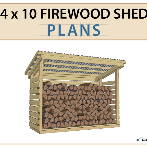 4x10 Firewood Shed Plans | 1 Cord Wood Shed DIY Build