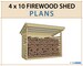 4x10 Firewood Shed Plans | 1 Cord Wood Shed DIY Build 