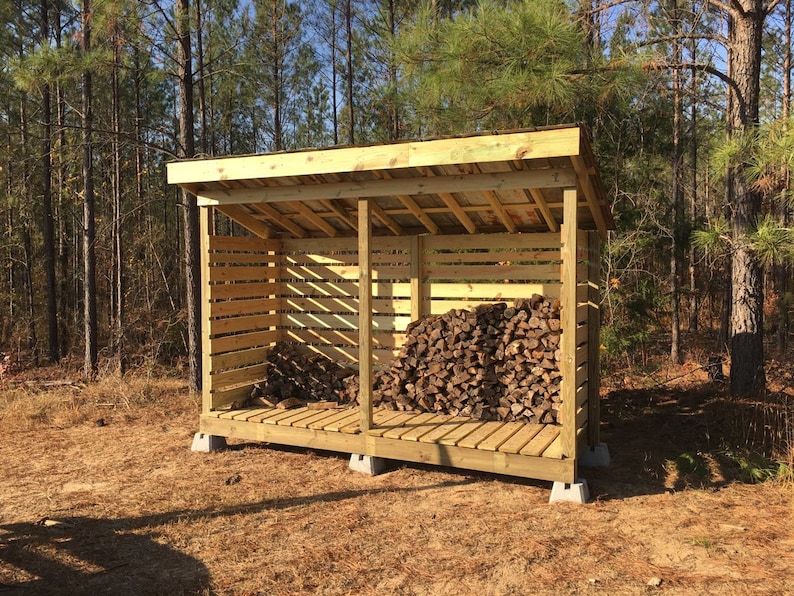 4x16 Firewood Shed Plans 2 Cord Wood Shed DIY Build - Etsy