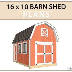16x10 Barn Shed Plans