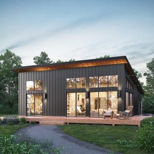 32 'x 38' moderne, slanke cabine architectonische plannen - Custom 1216SF huisblauwdruk met 2 slaapkamers