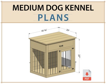 Medium Dog Kennel DIY Plans - Dog Crate Furniture Digital PDF