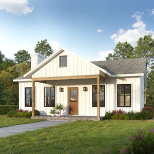 Architectonische plattegronden kleine cottage van 30 x 30 inch - aangepaste 900SF-huisblauwdrukken