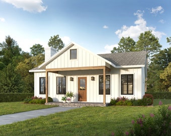 30' x 30' Small Cottage Architectural Plans - Custom 900SF House Blueprints