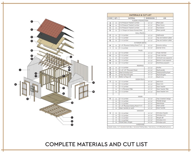 12x10 Garden Shed Plans and Build Guide DIY Woodworking Instructions image 3