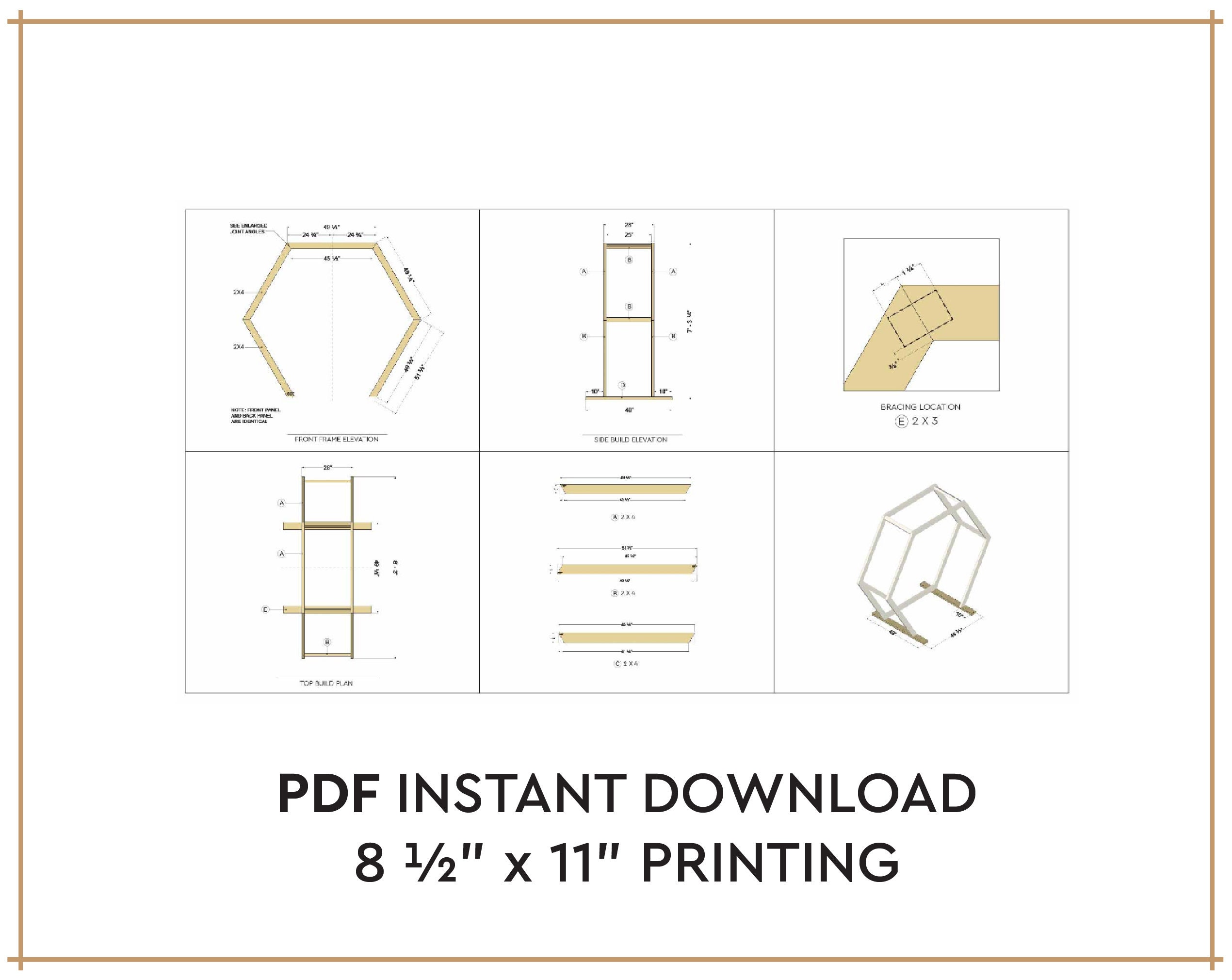 Hexagon Wedding Arbor DIY Plans PDF - Plans de menuiserie pour treillis ...
