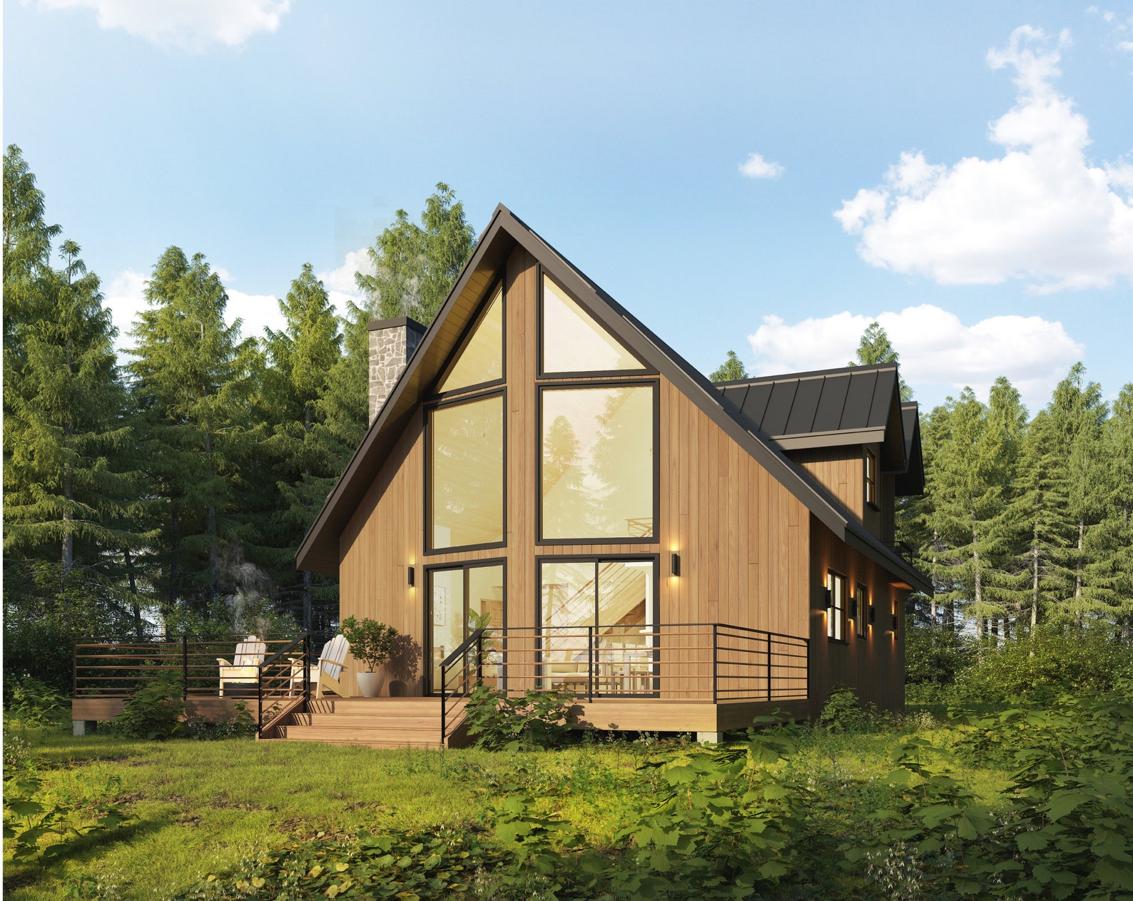 Yosemite Modern Cabin W/ Loft Architectural Plans 1500SF | Etsy
