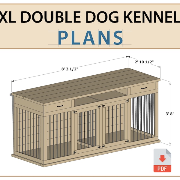 DIY Plans for XL Double Dog Kennel - Extra Large Dog Crate PDF