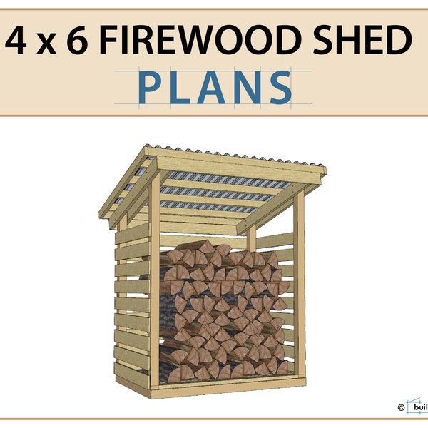 4x6 Firewood Shed Plans | 1 Cord Wood Shed DIY Build