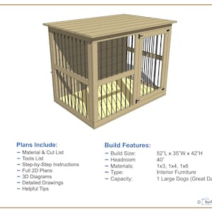 XL Dog Kennel DIY Build Plans Large Great Dane Crate Digital PDF image 2