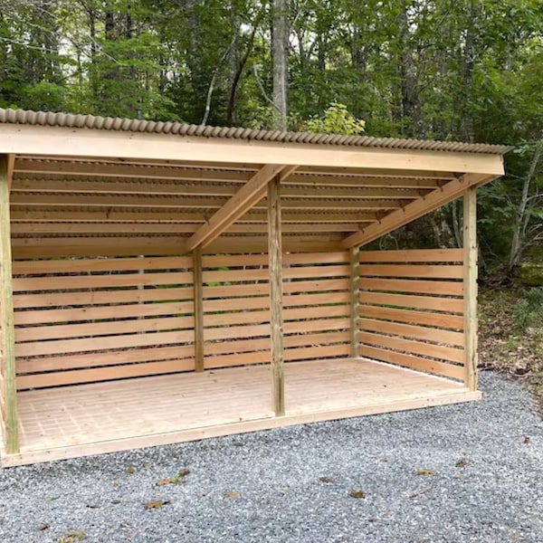 DIY Plans to Build Firewood Shed - 5 Cord Sizes