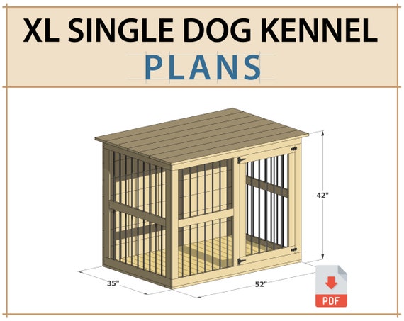 Digital Plans for Large Double Dog Kennel TV Stand DIY Wooden Crate for  Tall Dogs 