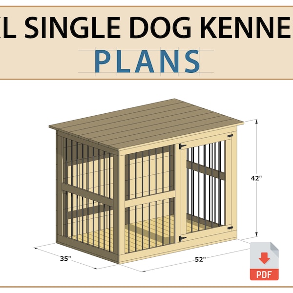 XL Dog Kennel DIY Build Plans - Large Great Dane Crate Digital PDF