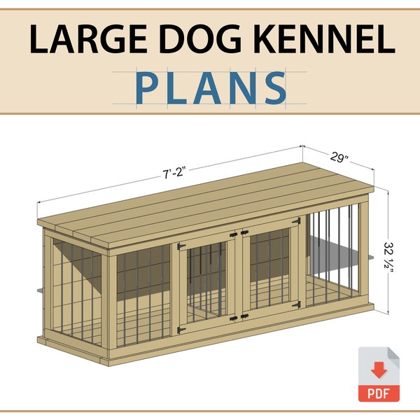 DIY Plans for Large Double Dog Kennel - Dog Crate Furniture