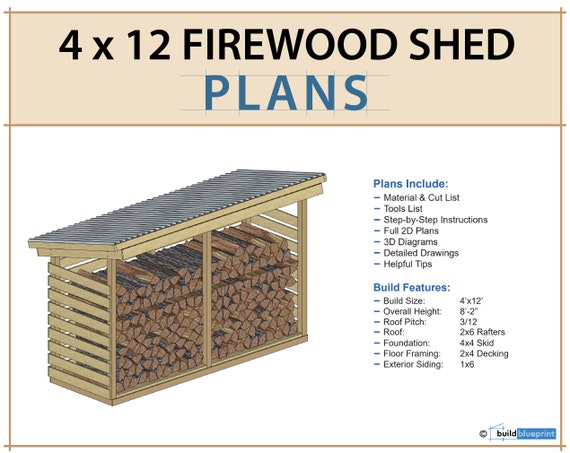 Simple firewood online shed plans