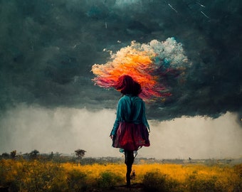 THE STORM: ADHD Art, Autistic Art, Framed Print, Neurodiversity Art, Wall Art, Gift For Her, Art Print, Abstract Art