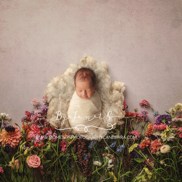 Newborn Digital Backdrop, Newborn Digital Background, Floral, Natural, Newborn Boy, Newborn Girl, Newborn Prop