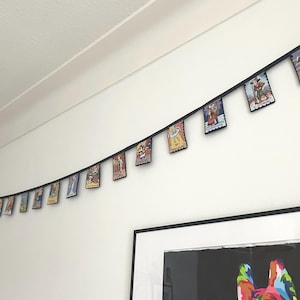 Cartas Macardas Bunting Spanish Bunting (Spanish Marked Cards) Double sided fabric bunting Wall Garland decoration Spanish theme party