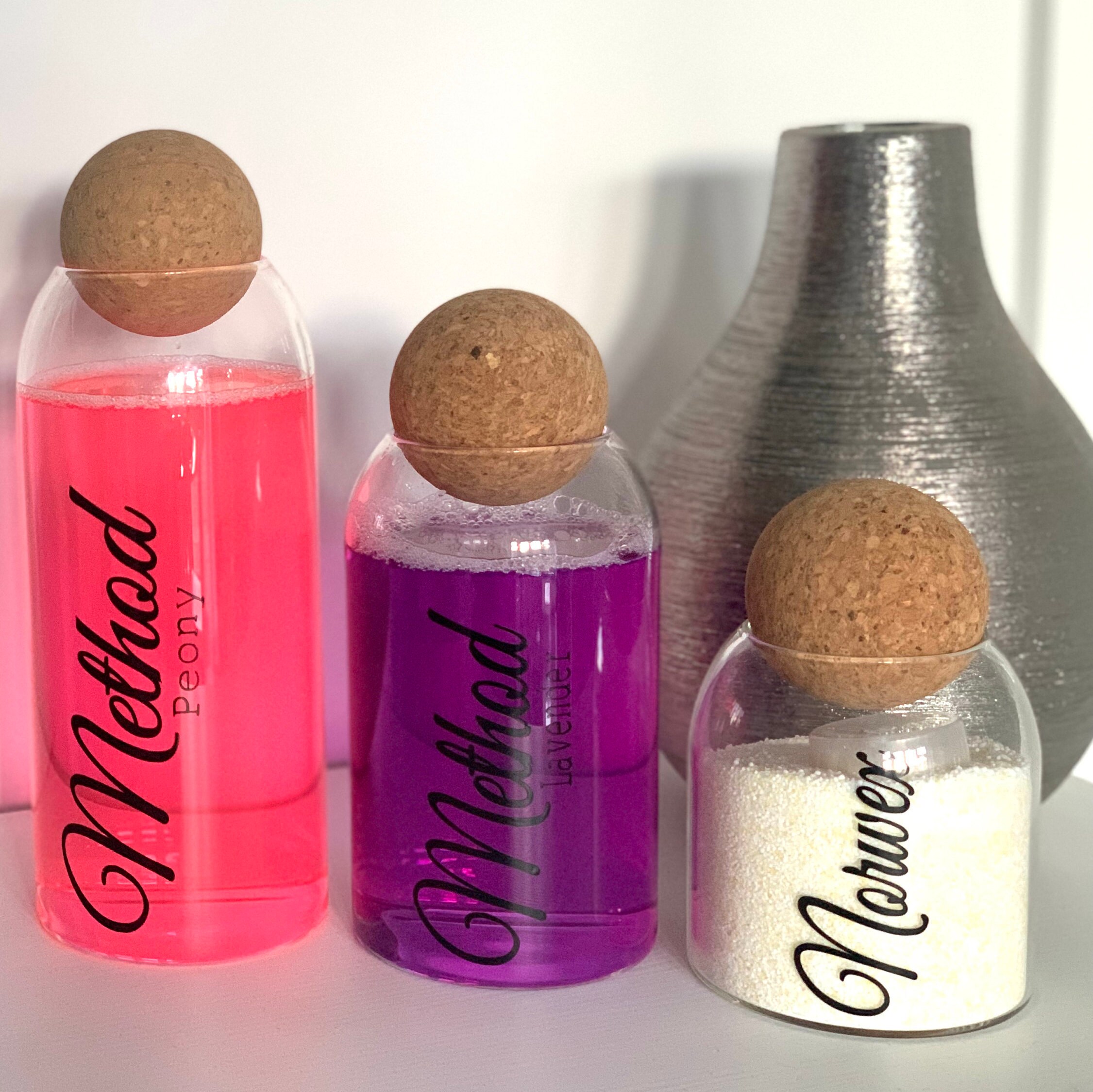 Personalised Storage Glass Bottle With Cork Ball Lid Stopper Etsy UK