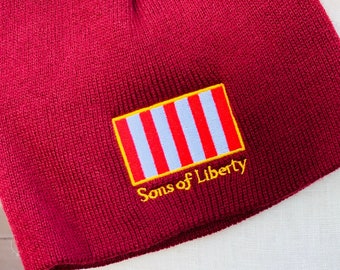 EMBROIDERED cap/SONS of LIBERTY/Liberty or Death/Two-sided/Liberty Cap/Sons of Liberty Cap/Phrygian cap/Maroon Beanie/Navy Beanie/Beanie