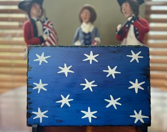 WASHINGTON'S POSITION FLAG slate art/11.5" x 7.5"/slate art/tabletop art/wall hanging/250th anniversary/Huzzah/Headquarters Flag/star flag