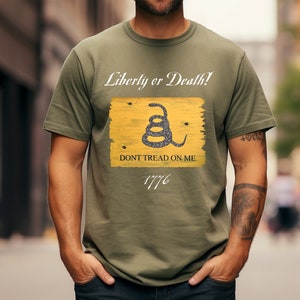 LIBERTY oder TOD/GADSDEN Shirt/Don&#39;t Tread on Me/Philip Marc/Don&#39;t Tread on Me Shirt/Patriotische Shirts/Schlange/Schlangenflagge/1776/Schild/gelb