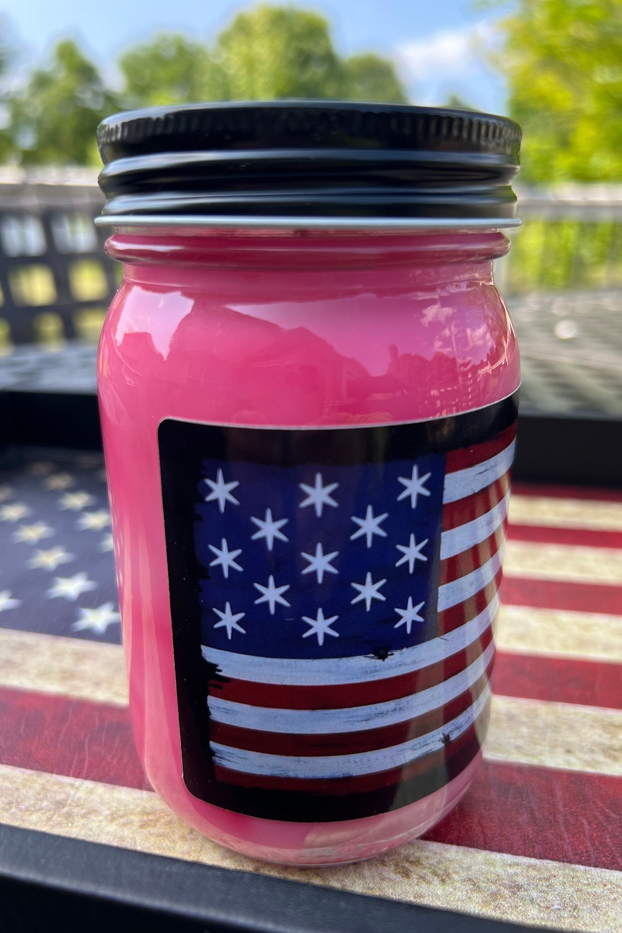 HOPKINSON FLAG Candle soy Candle 16 Oz Candle mason Jar Candle HOPKINSON FLAG Candle soy Candle 16 Oz Candle mason Jar Candle