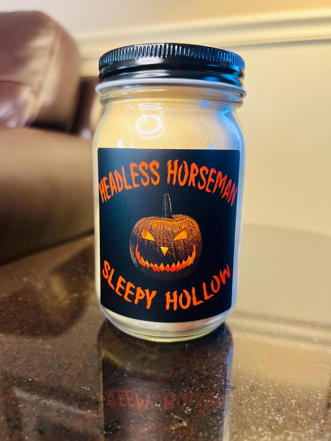 HEADLESS HORSEMAN Sleepy Hollow Fall Candle/ivory Candle/honey Pumpkin ...