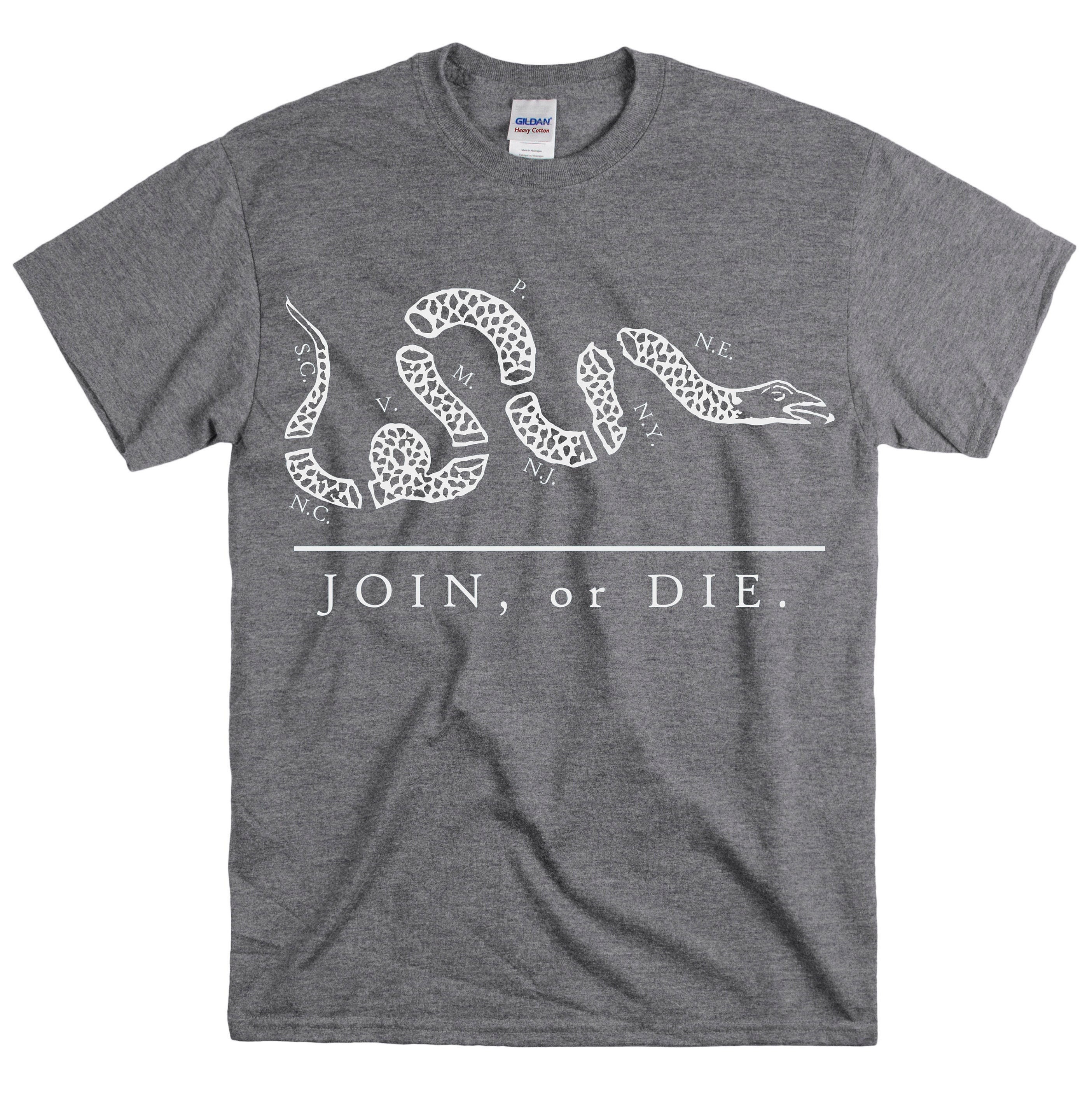 JOIN OR DIE T-shirt/ben Franklin/patriotism/join or Die Flag/unisex ...