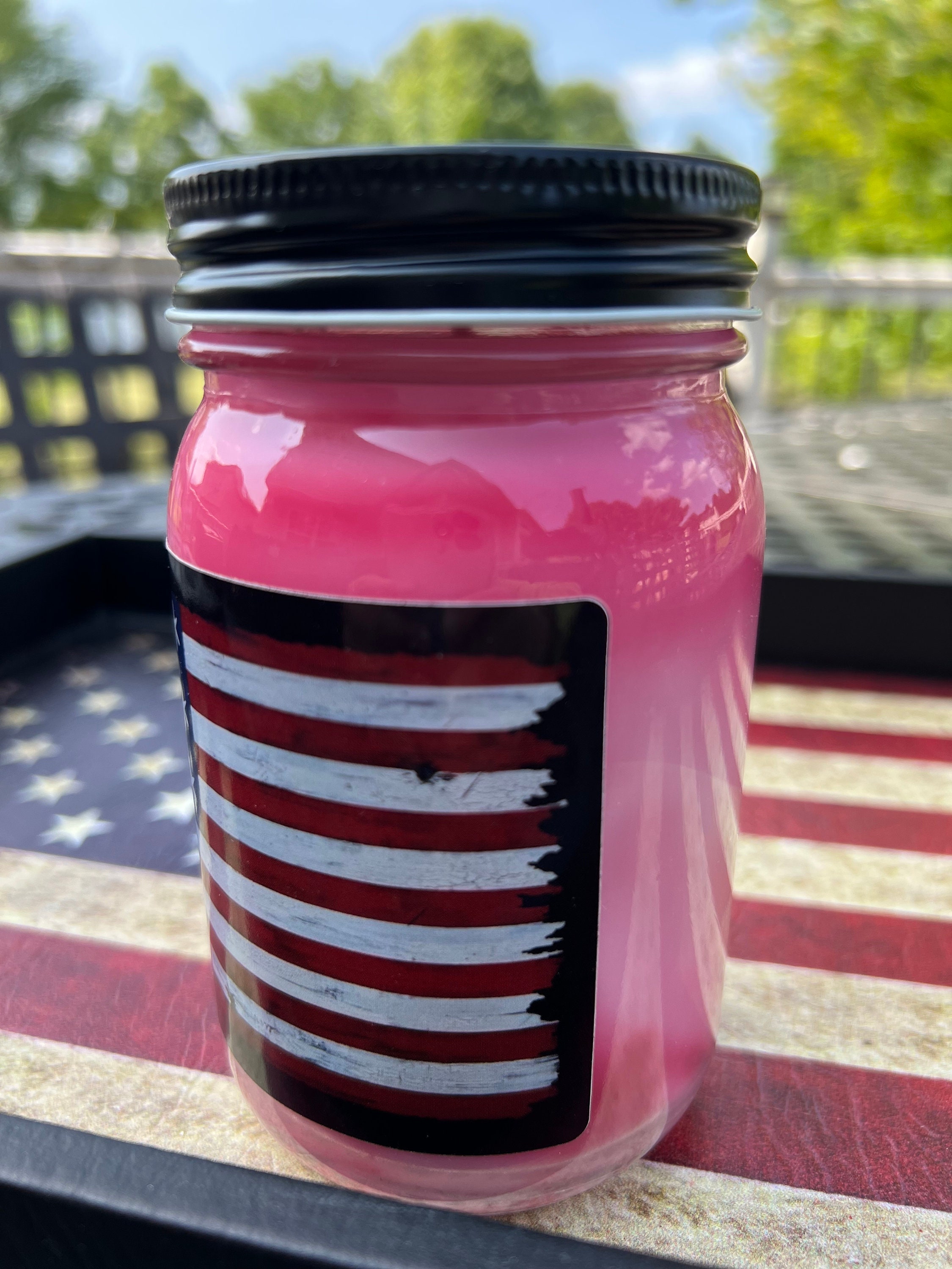 HOPKINSON FLAG Candle soy Candle 16 Oz Candle mason Jar Candle hopkinson-flag-candle-soy-candle-16-oz-candle-mason-jar-candle