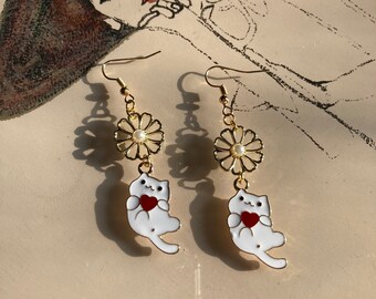 Cuddly Kitty Dangle Earrings