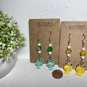 Cute Frog Charm Dangle Earrings